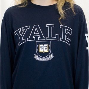 Navy blue Yale long sleeve shirt